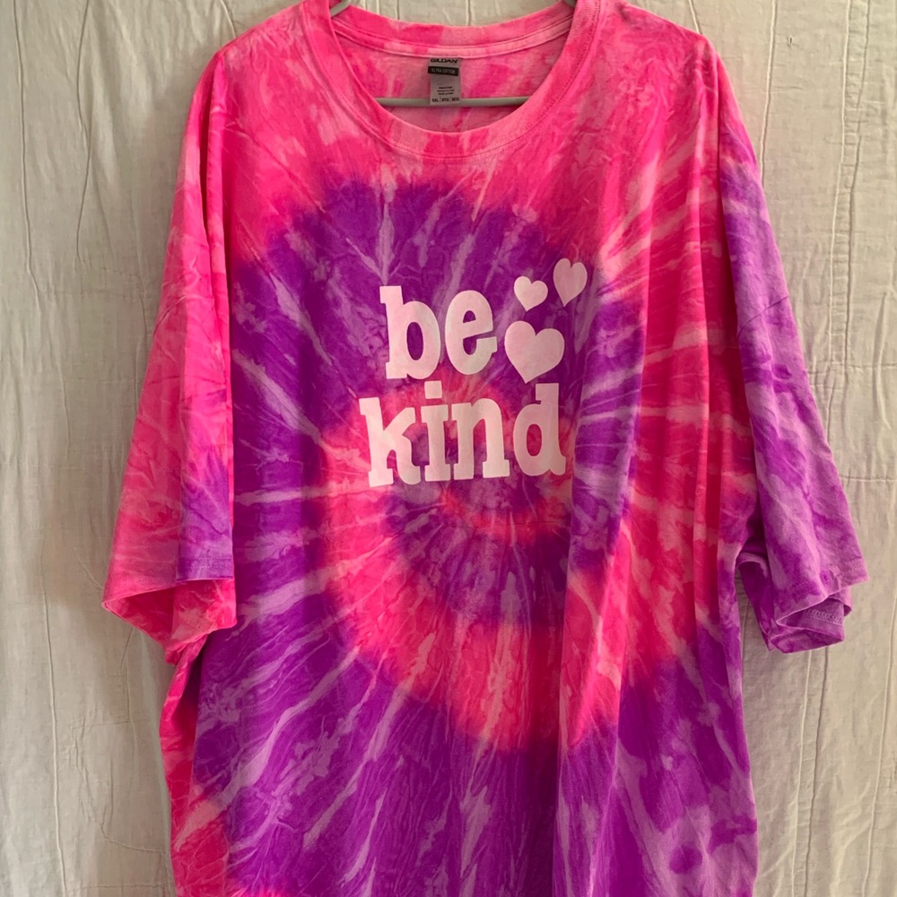 NEW Purple/Pink Tye Dye T-Shirt BE KIND 5X
